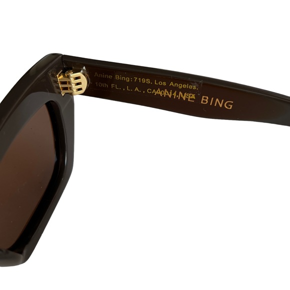 ANINE BING Sonoma Sunglasses in Brown NWT - Picture 8 of 9
